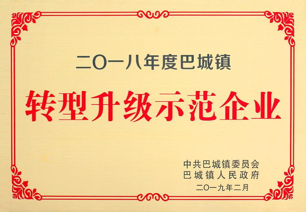 2018巴城鎮(zhèn)升級(jí)示范企業(yè)